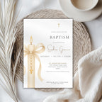 Gold Candle Baptism Invitation