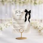 Black Bow Bar Menu Sign