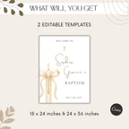Gold Candle Baptism Welcome Sign