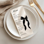 Black Bow Dinner Menu Card