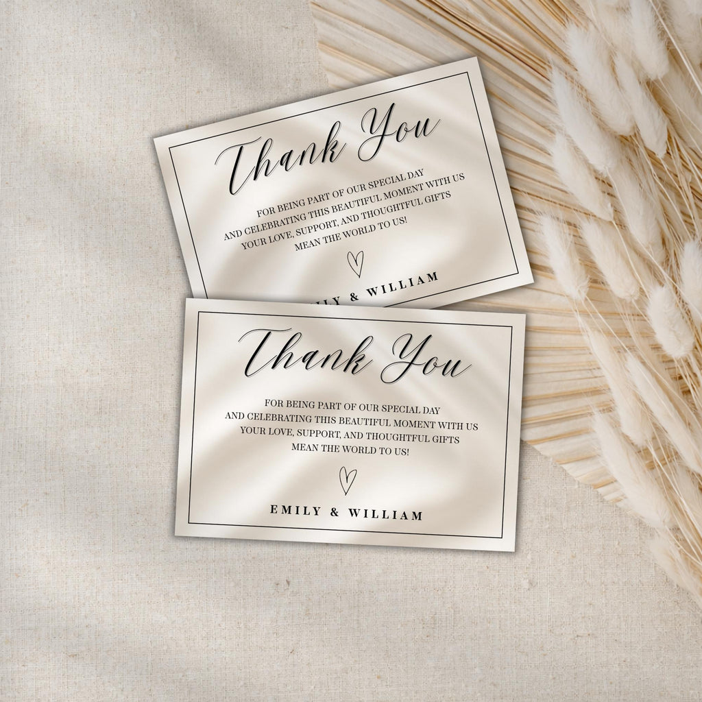 Elegant Gender Reveal Thank You Card