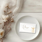 Gold Candle Baptism Place Cards
