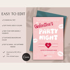 Pink Galentine's Party Night Invitation