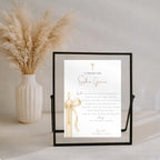 Gold Candle Baptism Prayer Card Sign