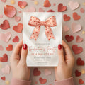 Pink Bow Galentines Party Invitation