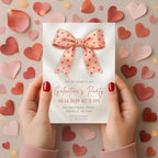 Pink Bow Galentines Party Invitation
