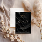 Elegant Black Satin Dinner Birthday Invitation