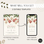 Ornament Christmas Dinner Party Invitation