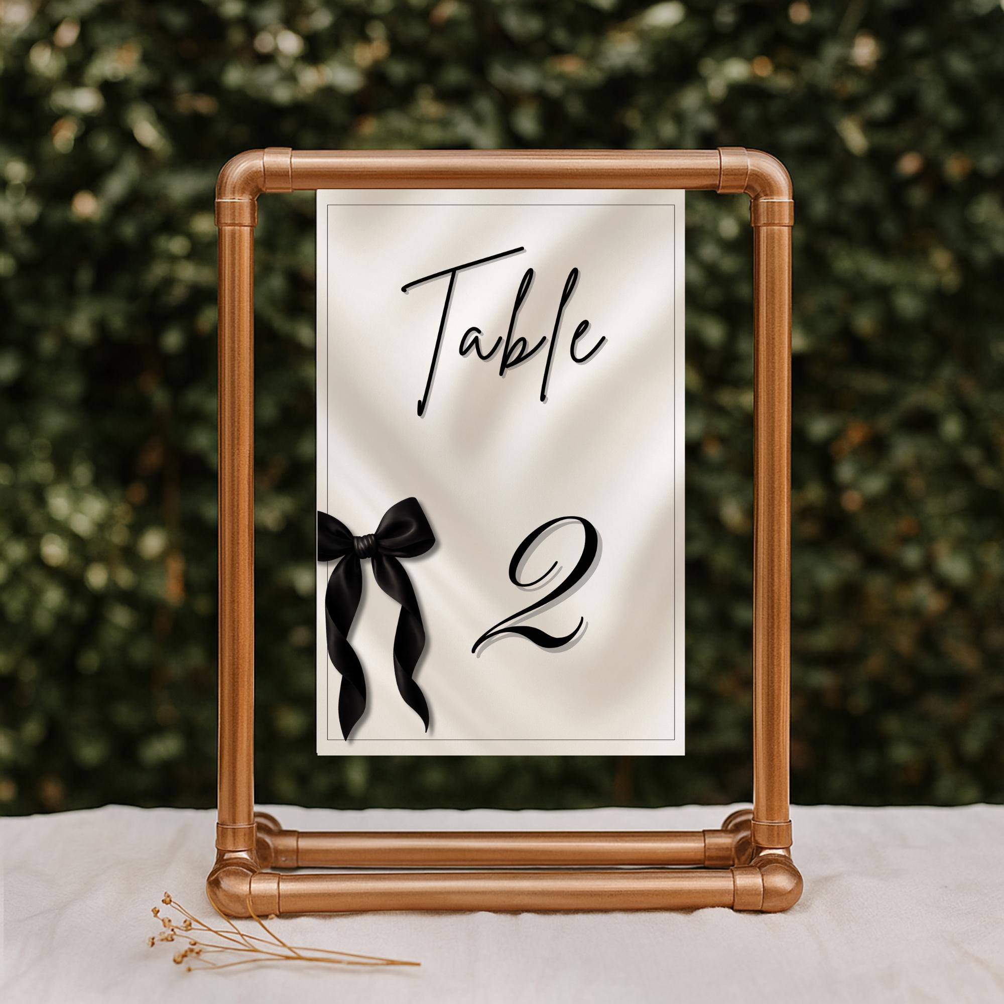 Black Bow Table Numbers 1-6