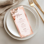 Rose Gold 50th Birthday Menu Card