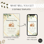 Watercolor Geometric Housewarming Invitation