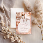 Rose Gold 50th Birthday Invitation