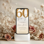 Elegant Gold Glitter Sixty 60th Birthday Invitation