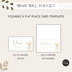 Gold Candle Baptism Place Cards