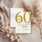 Elegant Gold Minimalist 60th Birthday Invitation