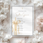 Gold Candle Baptism Prayer Card