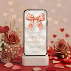 Pink Bow Galentines Party Invitation