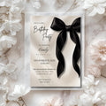 Black Bow Birthday Invitation