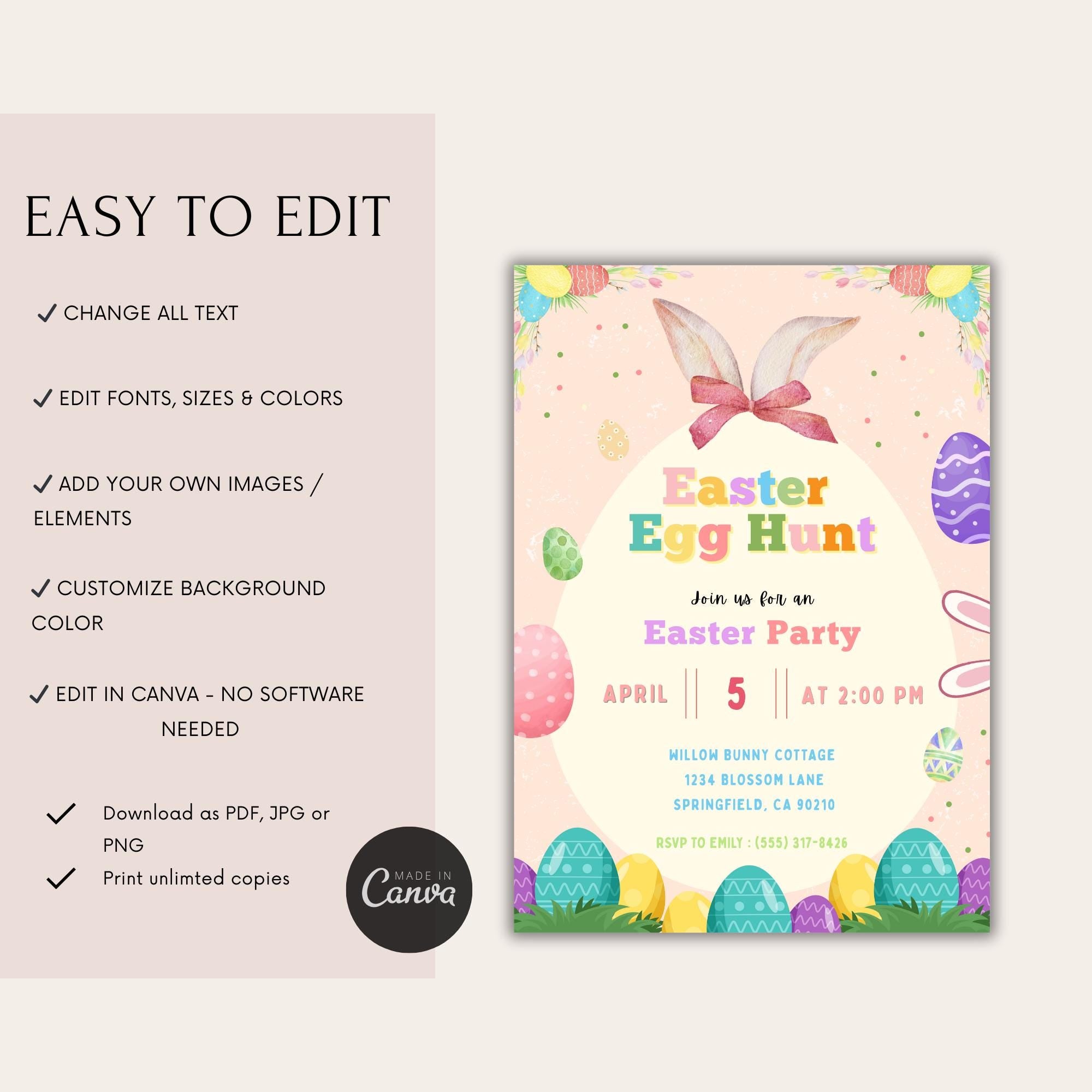 Easter Egg Hunt Party Invitation