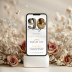 Modern 90th Birthday Photo Invitation