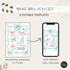 Hand Drawn Red & Green Christmas Invitation