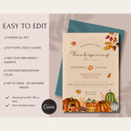 Pumpkin Fall Thanksgiving Dinner Invitation