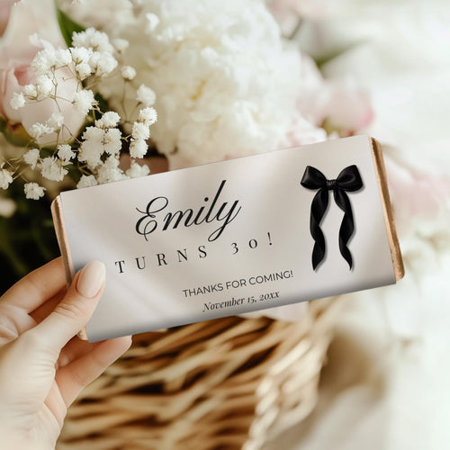 Black Bow Chocolate Bar Wrappers