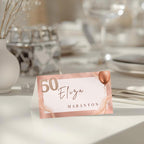 Rose Gold 50th Birthday Place Card