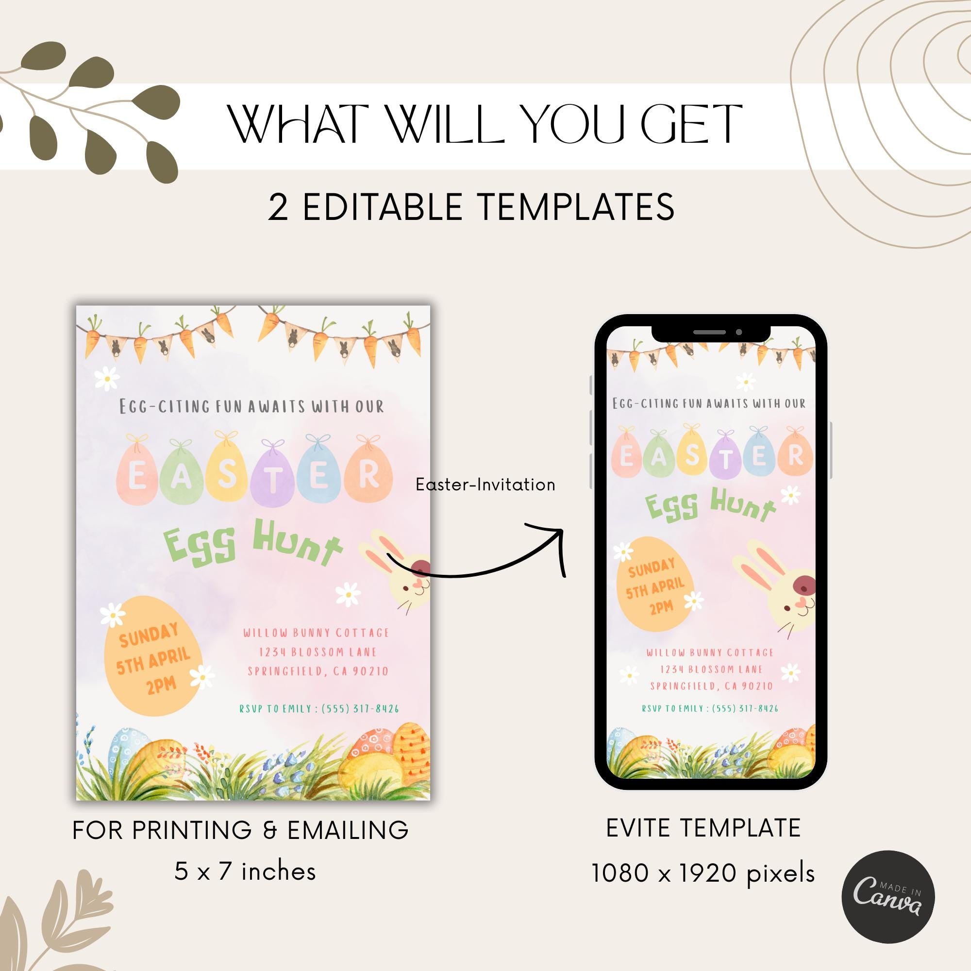 Watercolor Easter Egg Hunt Invitation