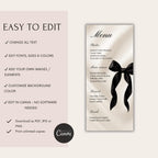 Black Bow Dinner Menu Card
