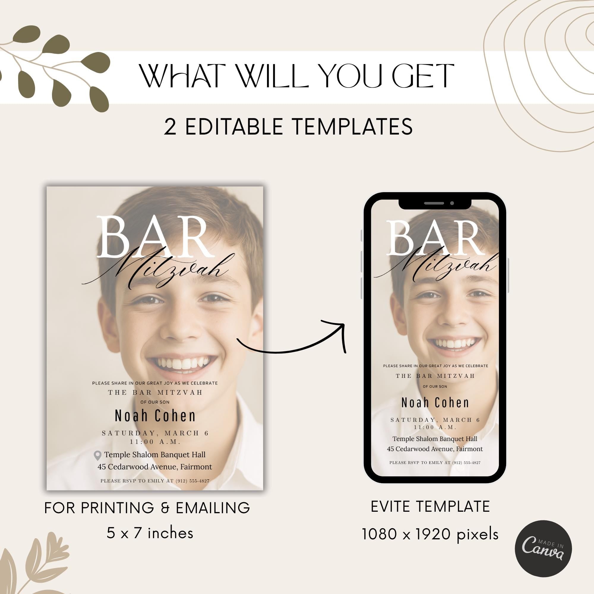 Bar Mitzvah Photo Invitation