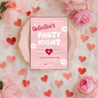 Pink Galentine's Party Night Invitation