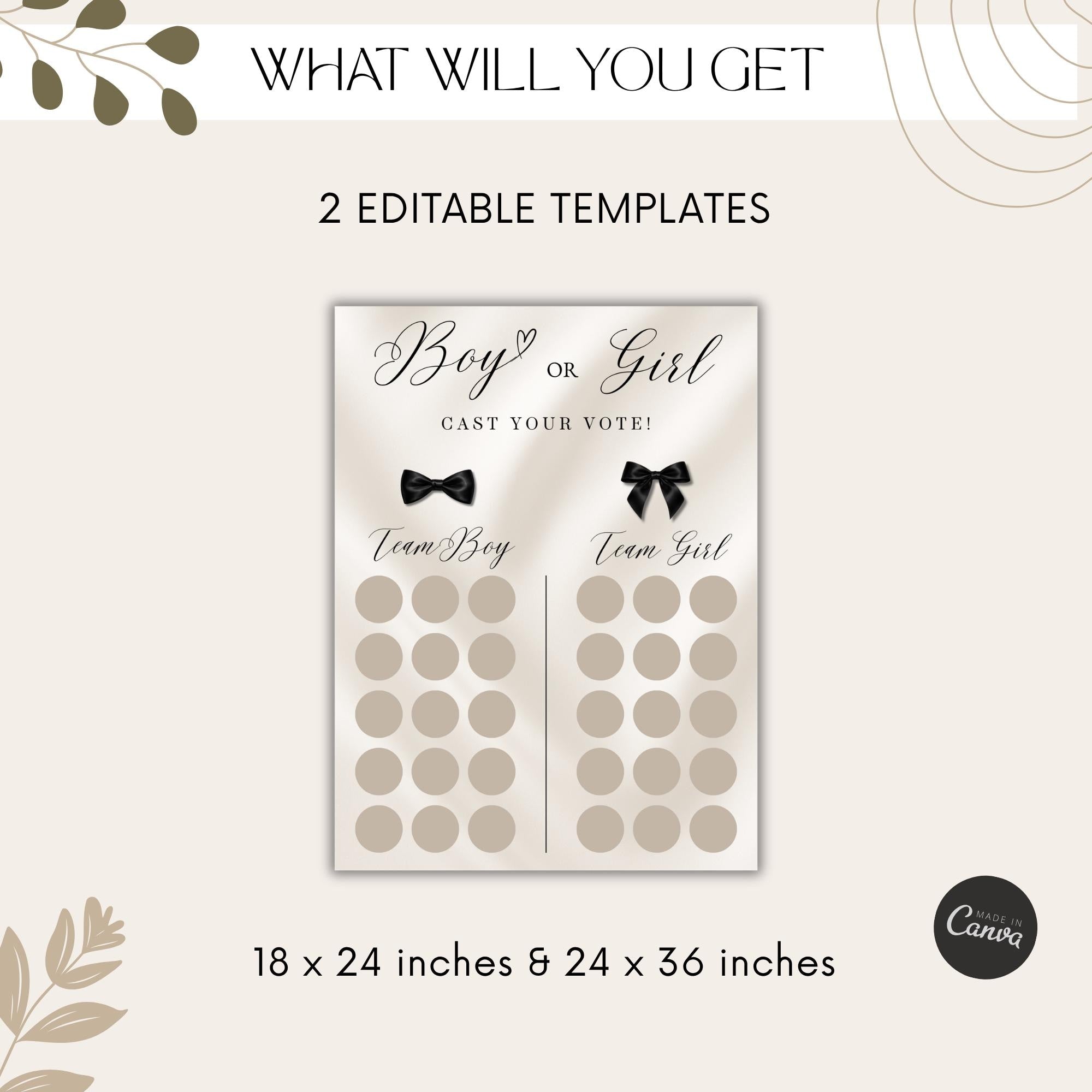 Elegant Gender Reveal Voting Board