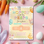 Pastel Bunny Easter Party Invitation