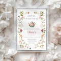 Watercolor Floral Tea Party Kids Birthday Invitation