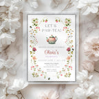 Watercolor Floral Tea Party Kids Birthday Invitation