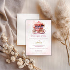 Watercolor Fairytale Princess Carriage Birthday Invitation