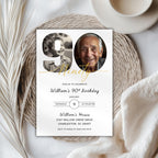 Minimalist Photo Ninety 90th Birthday Invitation