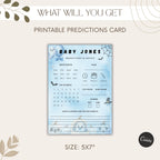 Little Boo Blue Predictions & Advice Card - Little Boo blue Halloween baby shower printable