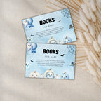 Little Boo Blue Books for Baby Card - Little Boo blue Halloween baby shower printable