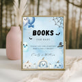 Little Boo Blue Books for Baby Sign - Little Boo blue Halloween baby shower printable