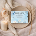 Little Boo Blue Diaper Raffle Card - Little Boo blue Halloween baby shower printable