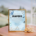 Little Boo Blue Late Night Diapers Sign - Little Boo blue Halloween baby shower printable