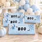 Little Boo Baby Shower Chocolate Wrappers, Editable Blue Ghost Candy Wrapper, Halloween Baby Shower Favors, 1.55 oz Printable