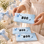 Little Boo Baby Shower Chocolate Wrappers, Editable Blue Ghost Candy Wrapper, Halloween Baby Shower Favors, 1.55 oz Printable
