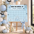 Little Boo Baby Shower Due Date Calendar, Blue Halloween Baby Shower Game, Editable A2 & 24x18 Baby Arrival Calendar