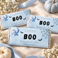 Little Boo Baby Shower Chocolate Wrappers, Editable Blue Ghost Candy Wrapper, Halloween Baby Shower Favors, 1.55 oz Printable