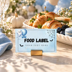 Little Boo Baby Shower Food Labels, Blue Ghost Halloween Buffet Cards, Editable Flat & Folded Table Labels, Digital Download
